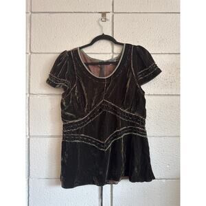 Peruvian Connection Babydoll Silk Blend Velvet Top Whimsigoth size L